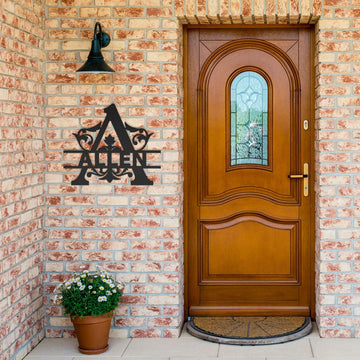 Allen Family Monogram Metal Sign