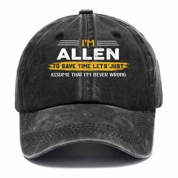 Allen Never Wrong Washed Baseball Cap
