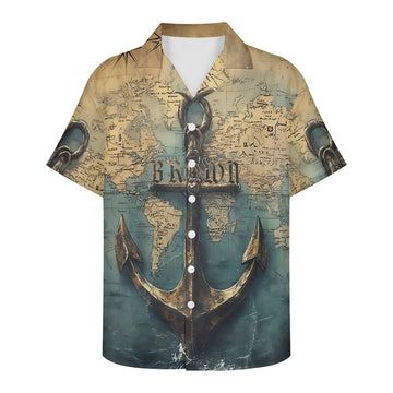 Brown Family Vintage Anchor Hawaiian Shirt