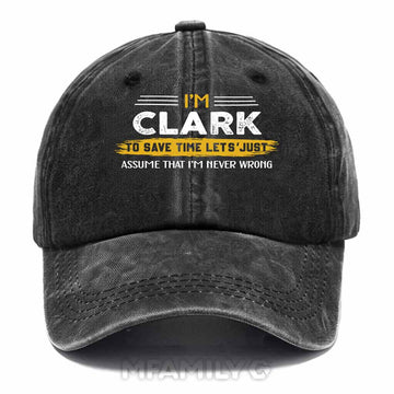 Clark Never Wrong Washed Baseball Cap