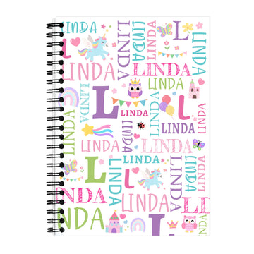 Custom Name Unicorn Dinosaur A5 Notebook β Back to School Gift for Kids