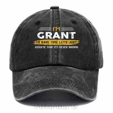 Grant Never Wrong Washed Baseball Cap