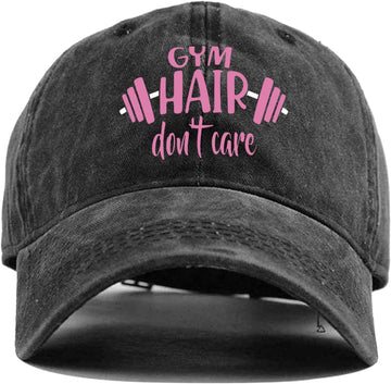 Gym Hair Dont Care Vintage Washed Baseball Cap