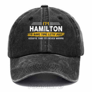 Hamilton Never Wrong Washed Baseball Cap