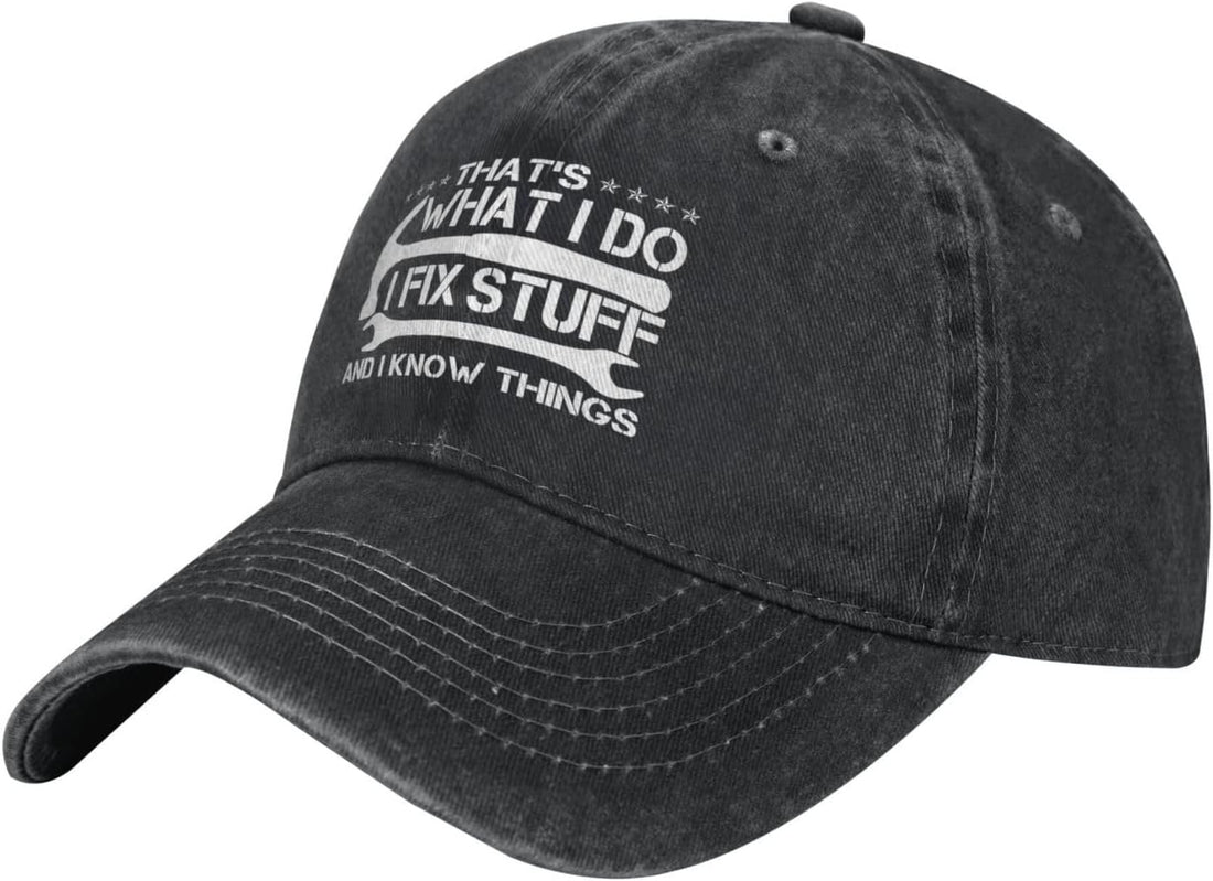 I Fix Stuff & I Know Things Vintage Washed Baseball Cap
