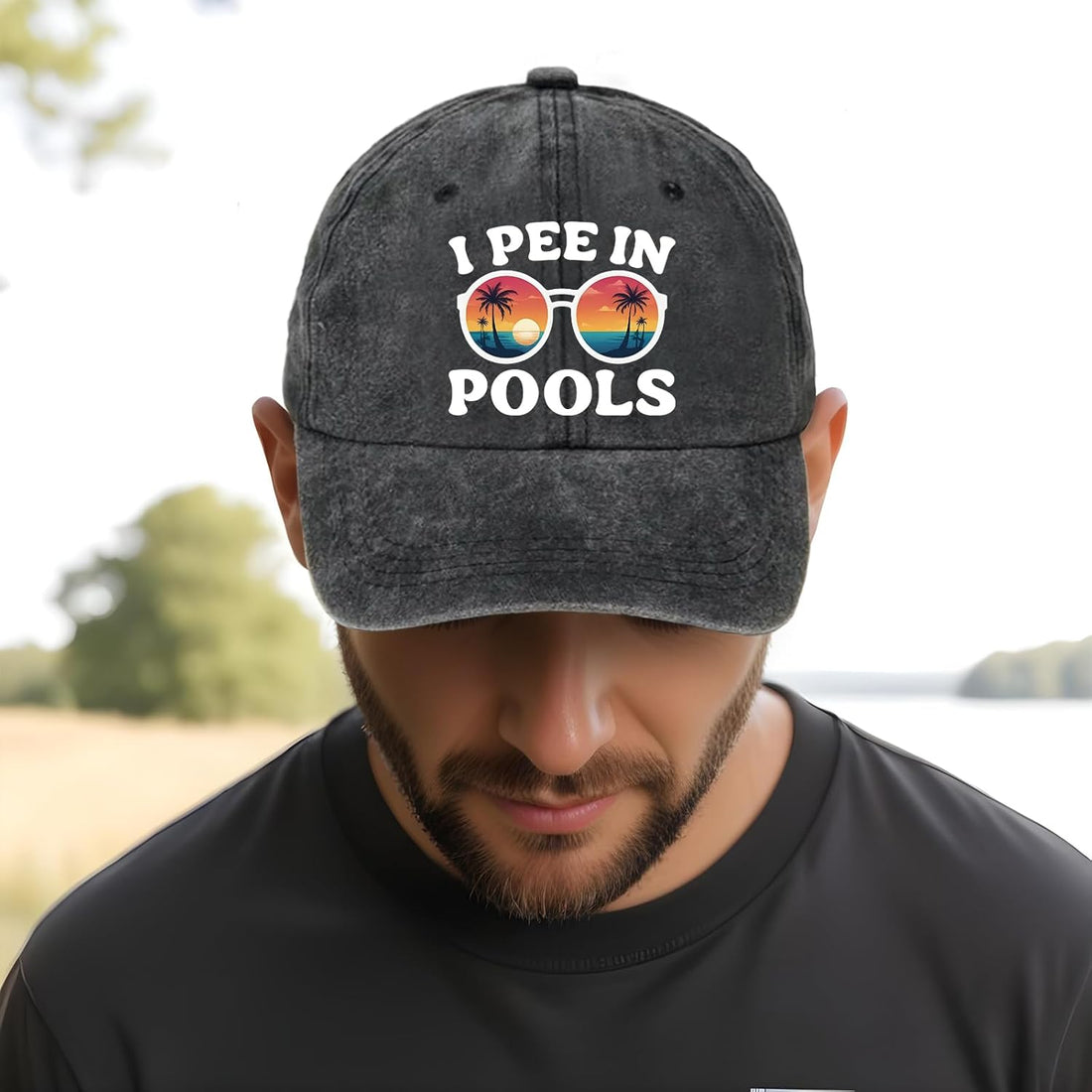 I Pee in Pools Vintage Washed Baseball Cap