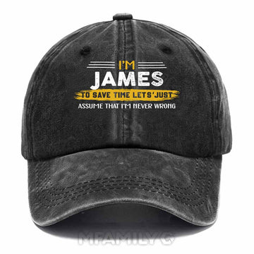James Never Wrong Washed Baseball Cap