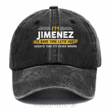 Jimenez Never Wrong Washed Baseball Cap