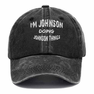 Johnson Doing Johnson Things Washed Baseball Cap