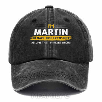 Martin Never Wrong Washed Baseball Cap