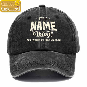 Personalized Name Thing Washed Baseball Cap