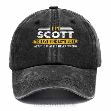 Scott Never Wrong Washed Baseball Cap