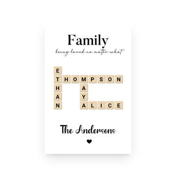 Personalized Anderson Family Crossword Poster - Scrabble Feature