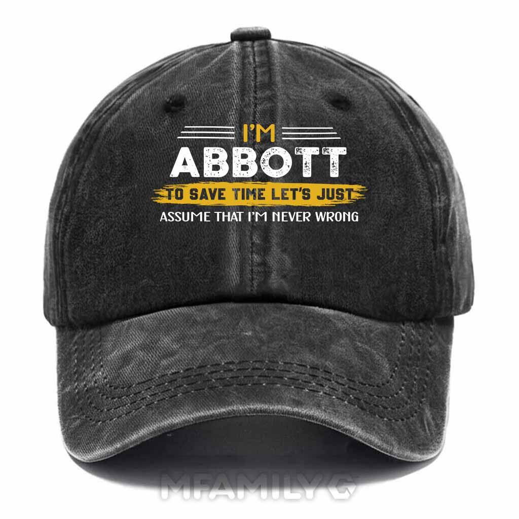 Abbott Never Wrong Washed Baseball Cap