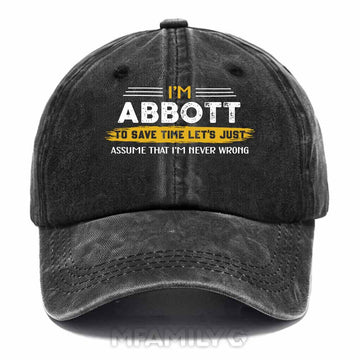 Abbott Never Wrong Washed Baseball Cap