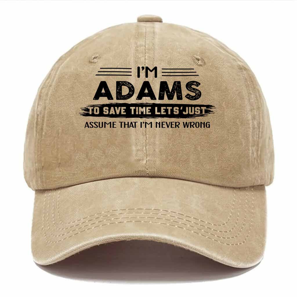 Adams Never Wrong Washed Baseball Cap
