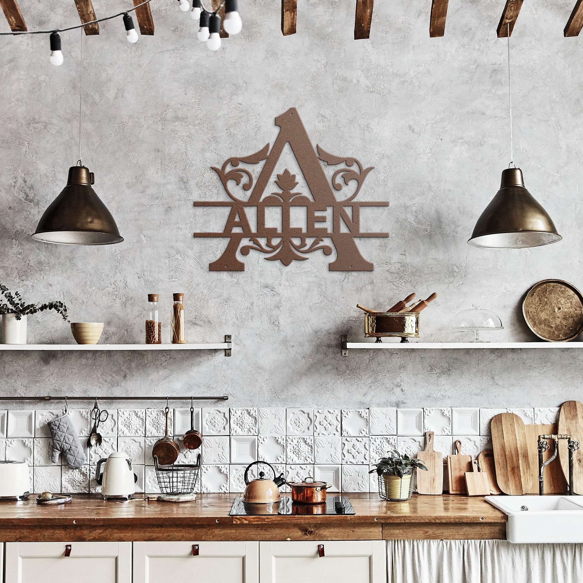 Allen Family Monogram Metal Sign