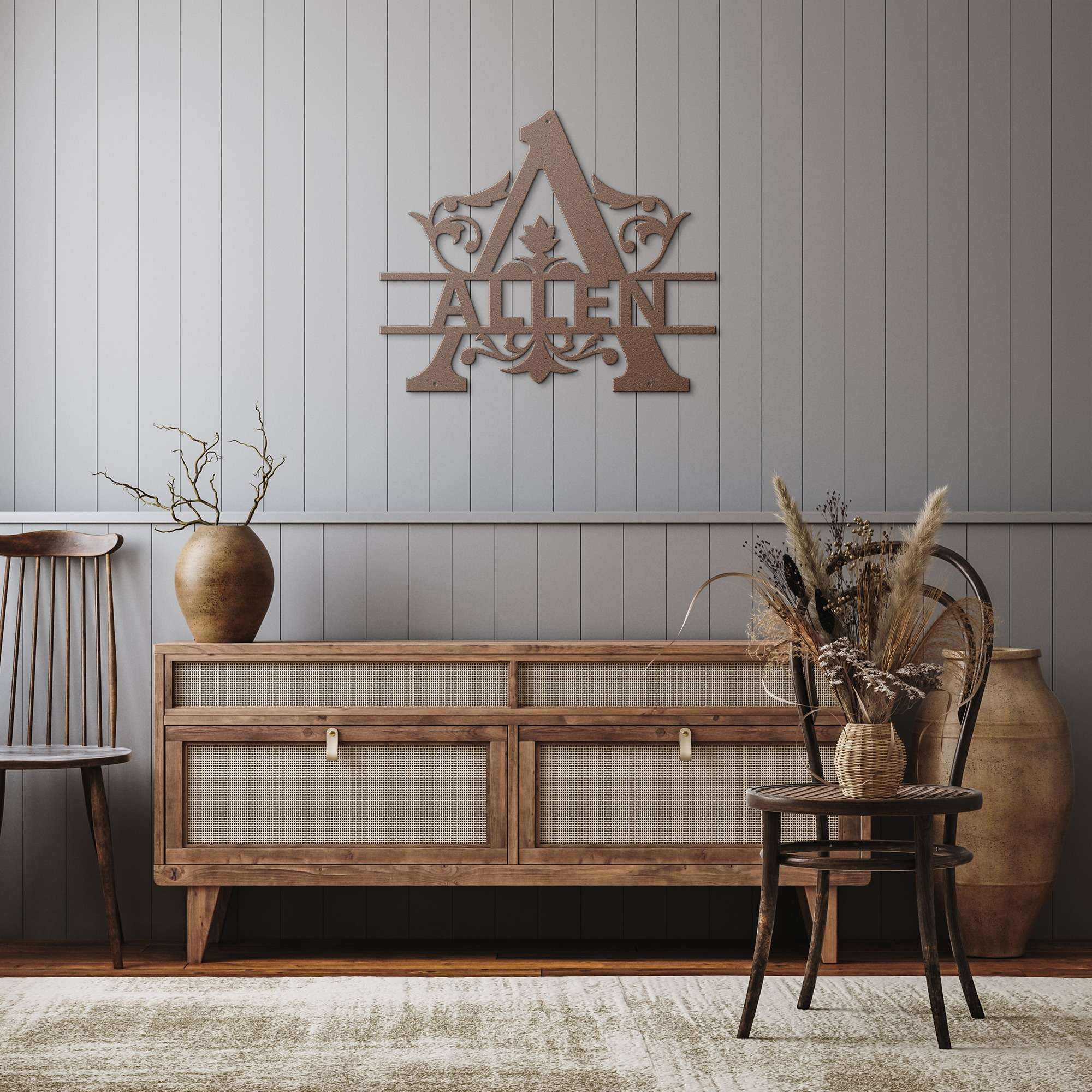 Allen Family Monogram Metal Sign