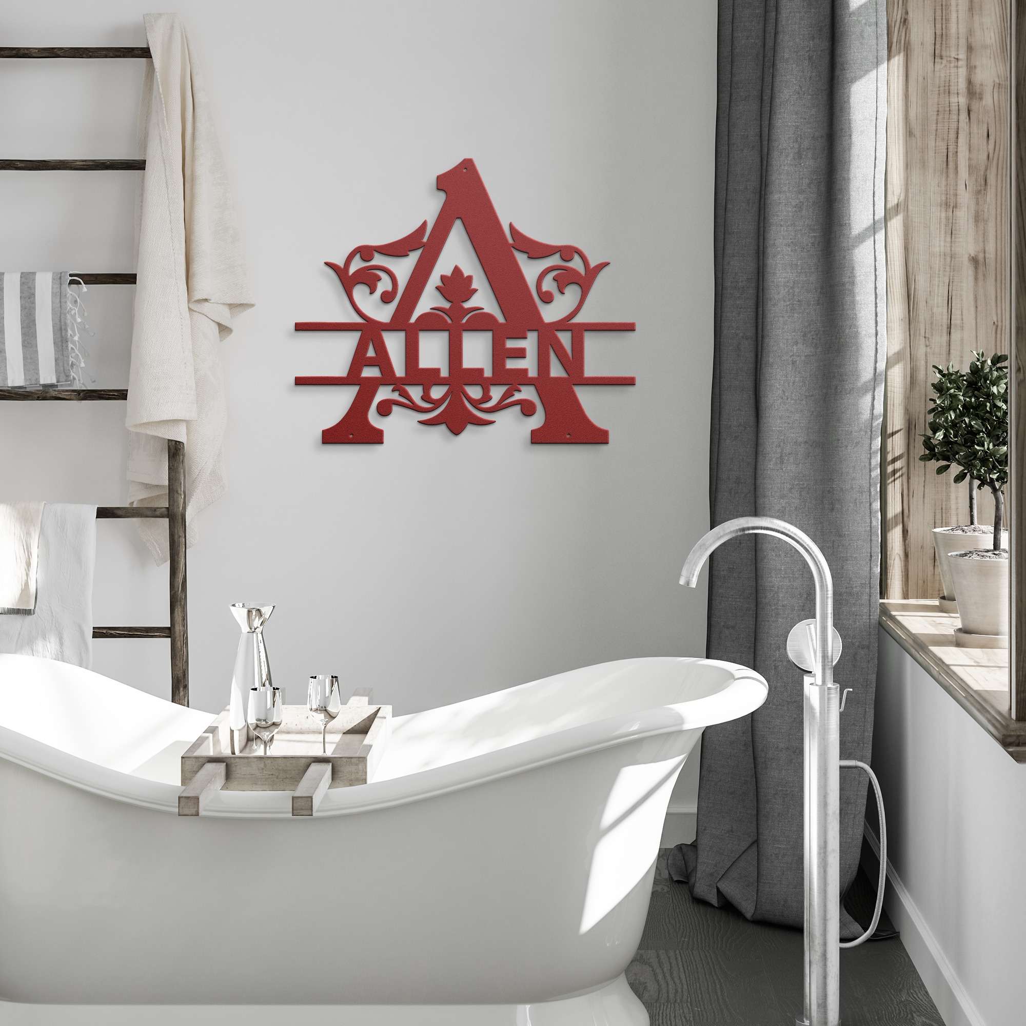Allen Family Monogram Metal Sign