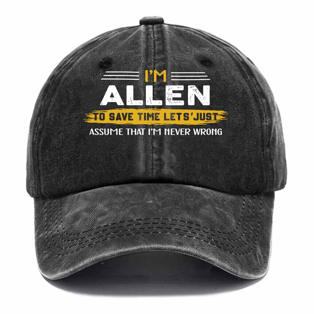 Allen Never Wrong Washed Baseball Cap