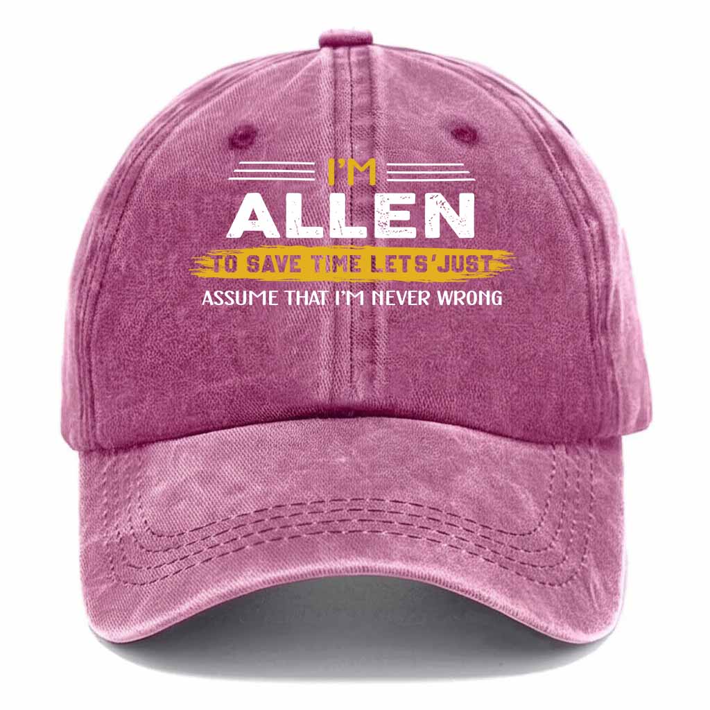Allen Never Wrong Washed Baseball Cap