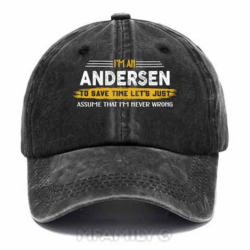 Andersen Never Wrong Washed Baseball Cap