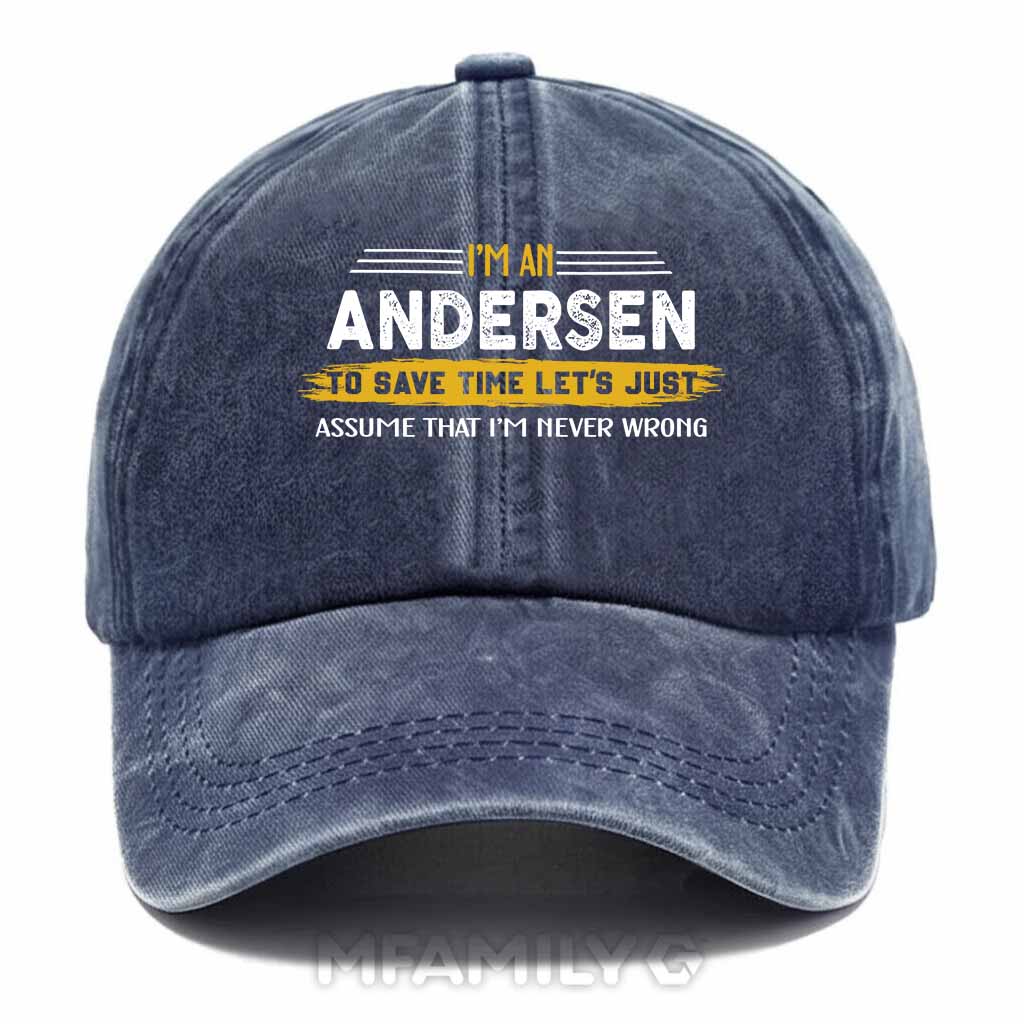 Andersen Never Wrong Washed Baseball Cap