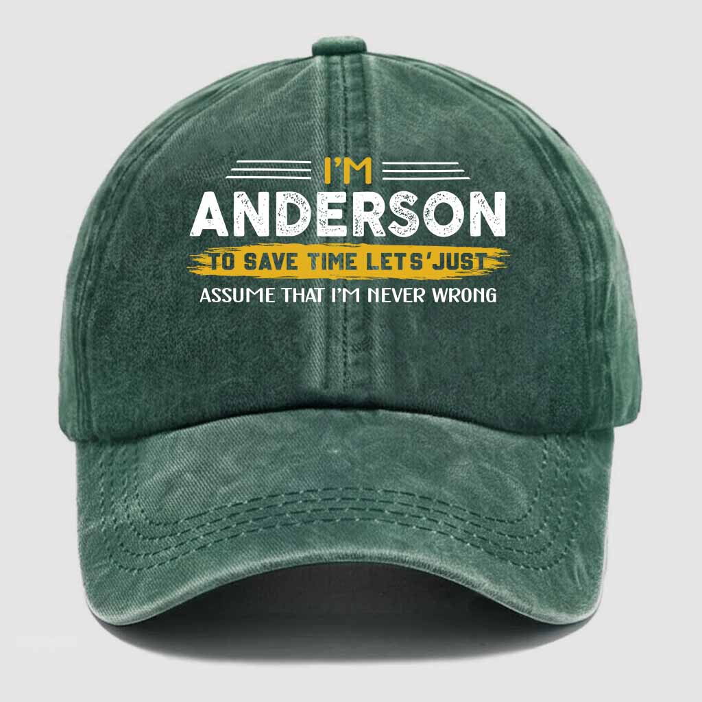 Anderson Never Wrong Washed Baseball Cap
