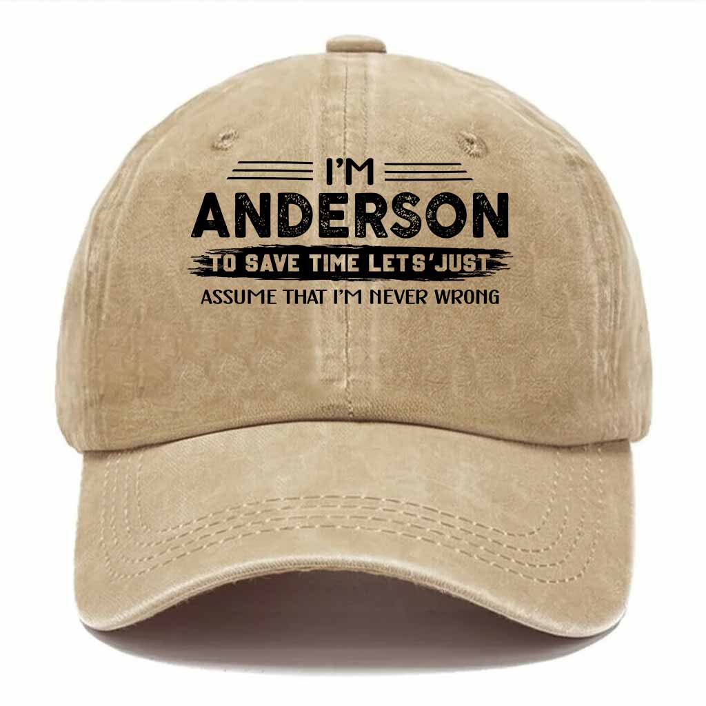 Anderson Never Wrong Washed Baseball Cap