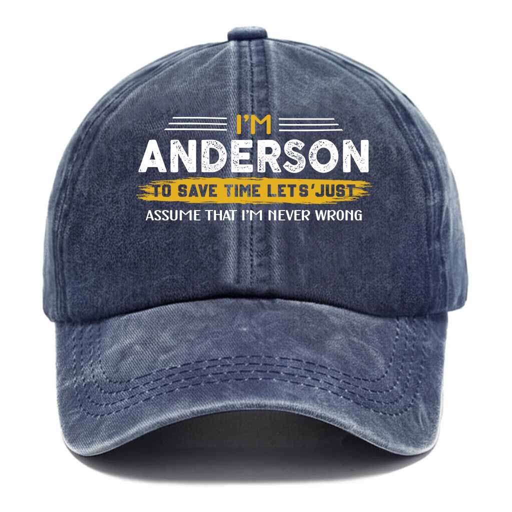 Anderson Never Wrong Washed Baseball Cap