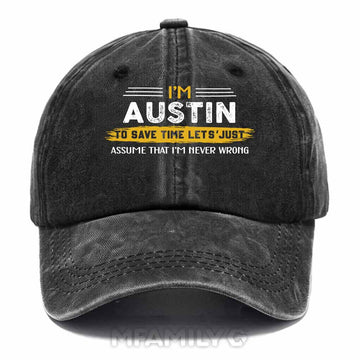 Austin Doing Austin Things Washed Baseball Cap