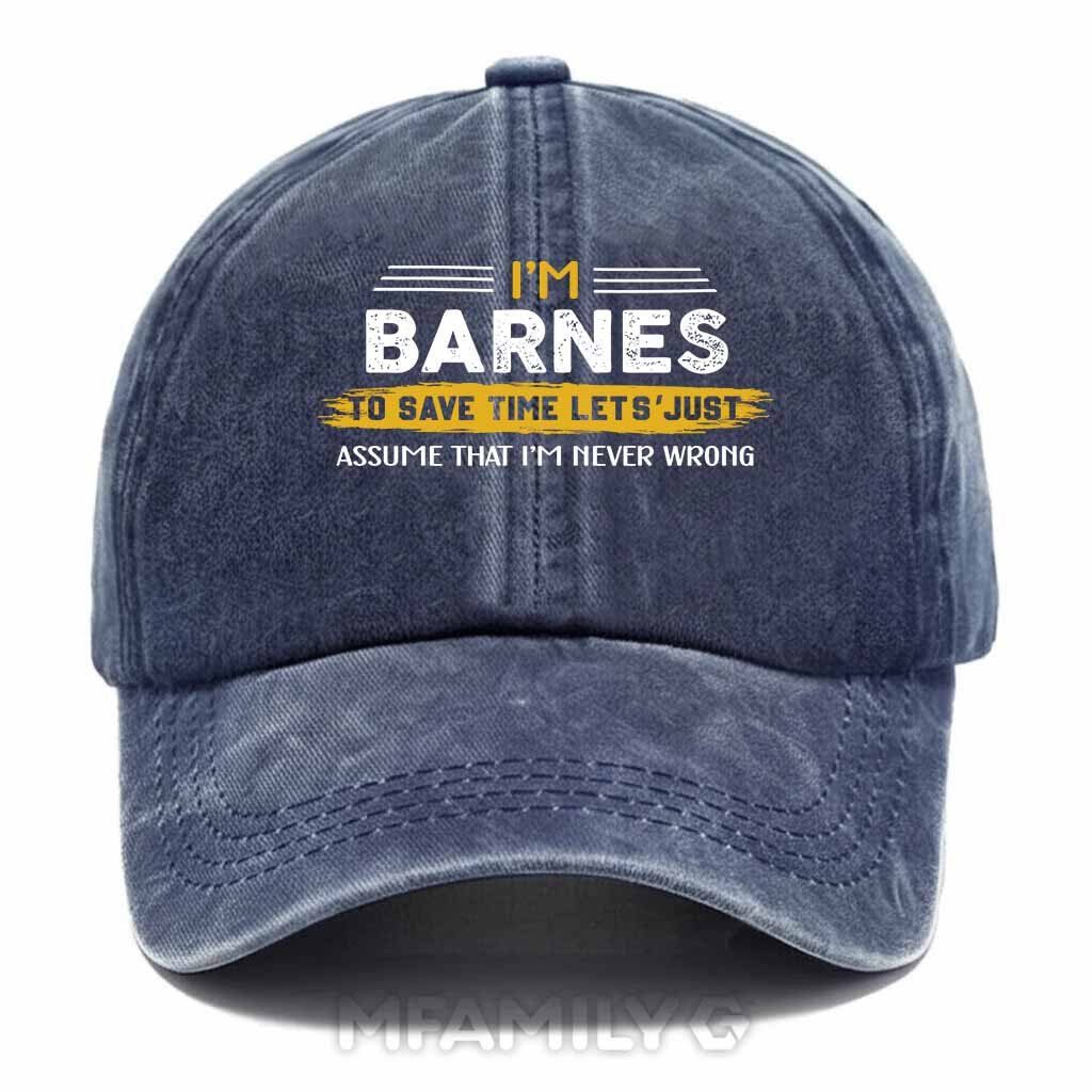 Barnes Never Wrong Washed Baseball Cap