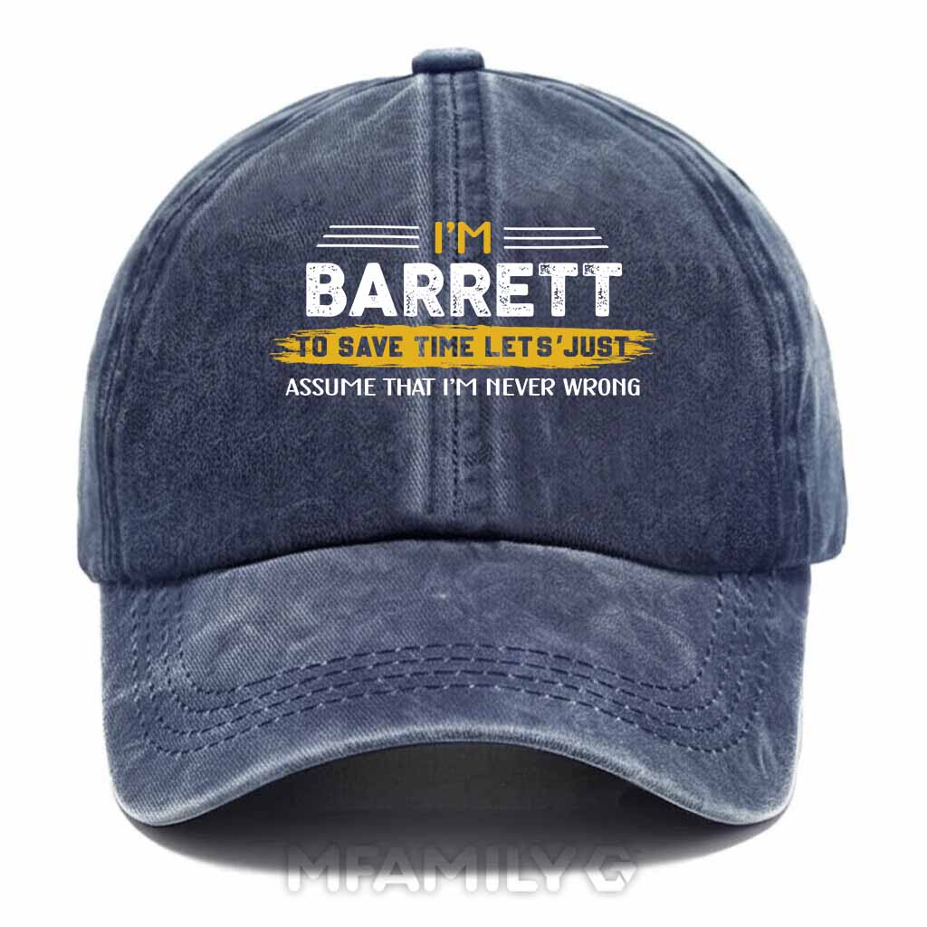 Barrett Never Wrong Washed Baseball Cap