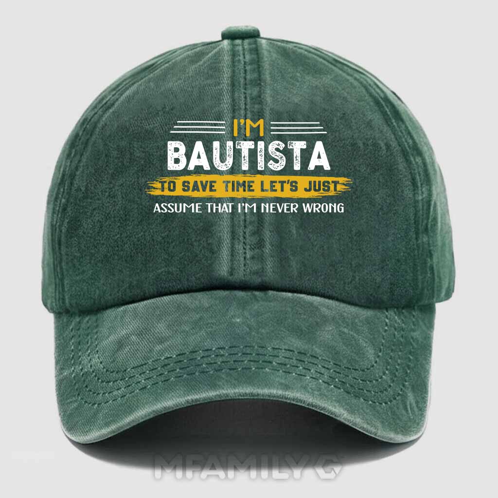 Bautista Never Wrong Washed Baseball Cap