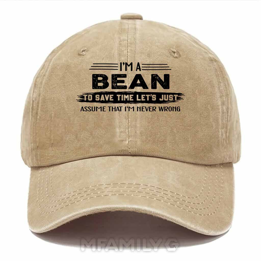 Bean Never Wrong Washed Baseball Cap