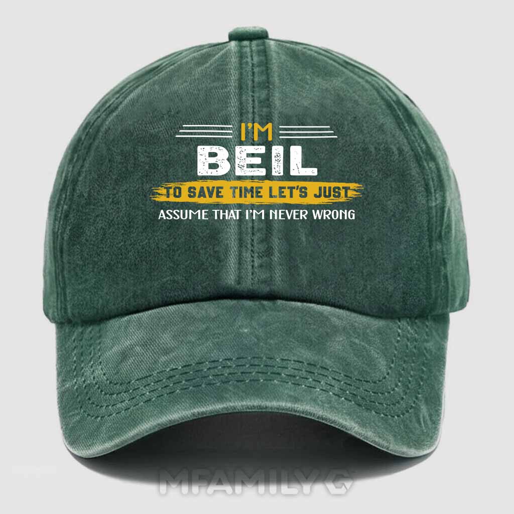 Beil Never Wrong Washed Baseball Cap