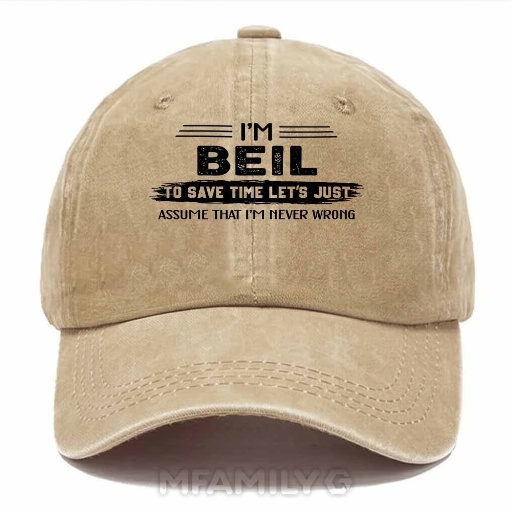Beil Never Wrong Washed Baseball Cap