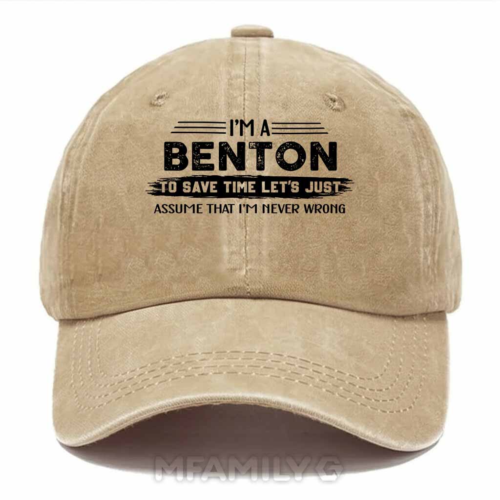 Benton Never Wrong Washed Baseball Cap