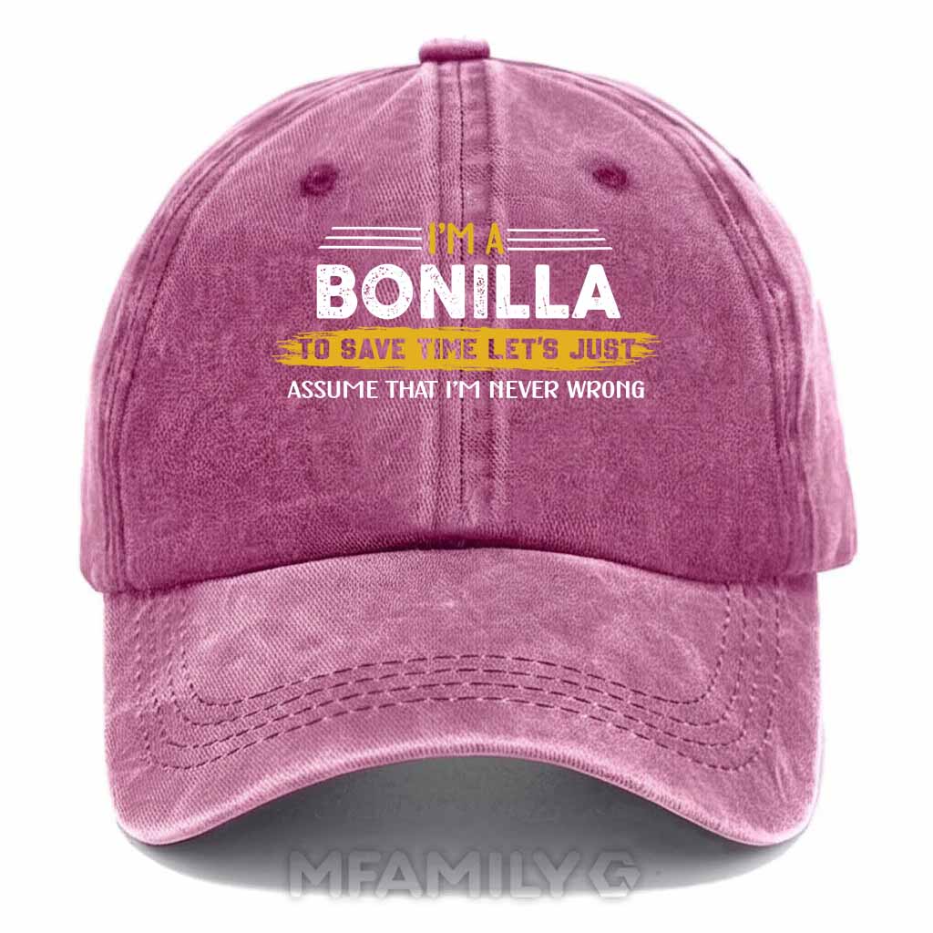 Bonilla Never Wrong Washed Baseball Cap