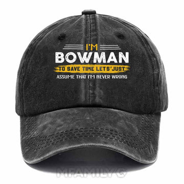Bowman Doing Bowman Things Washed Baseball Cap