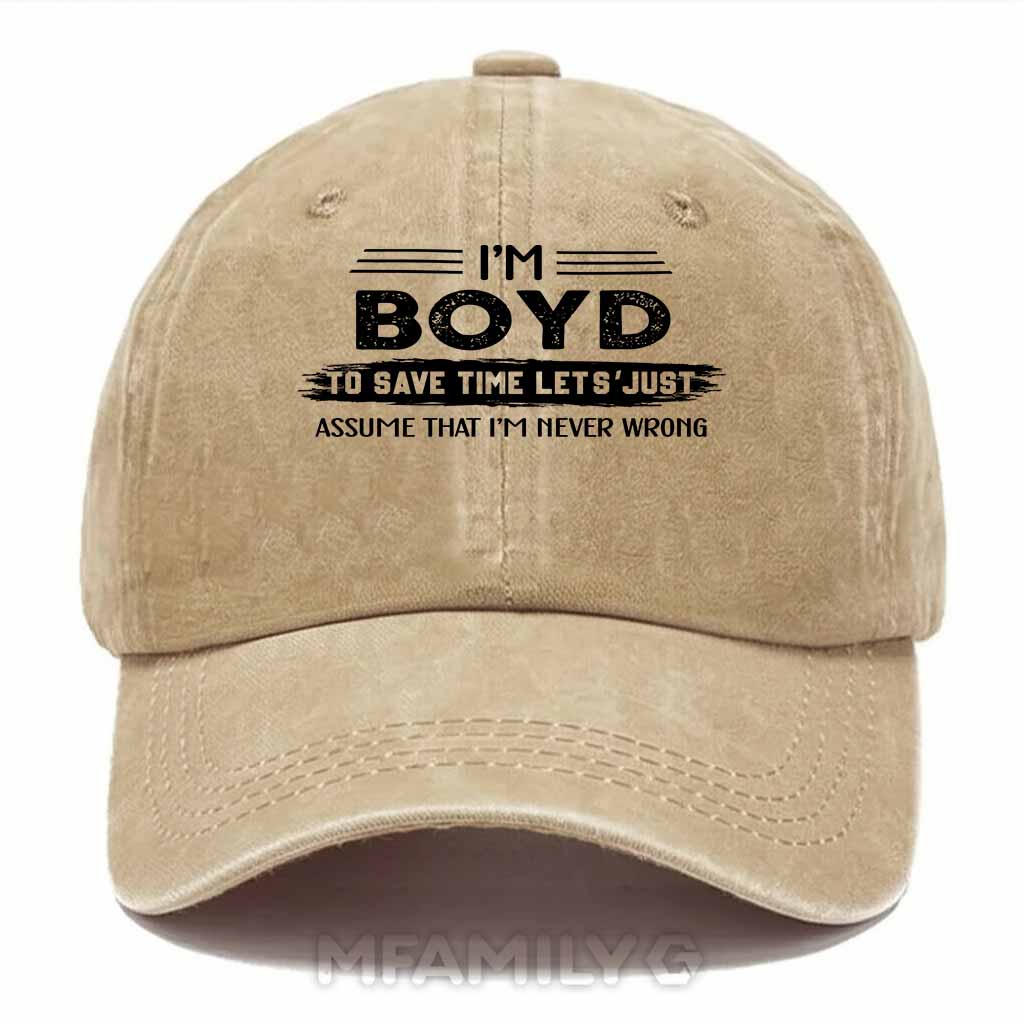 Boyd Never Wrong Washed Baseball Cap