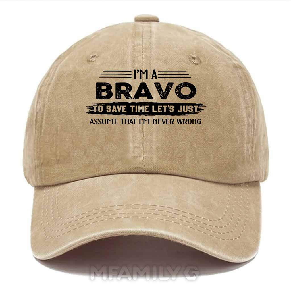 Bravo Never Wrong Washed Baseball Cap