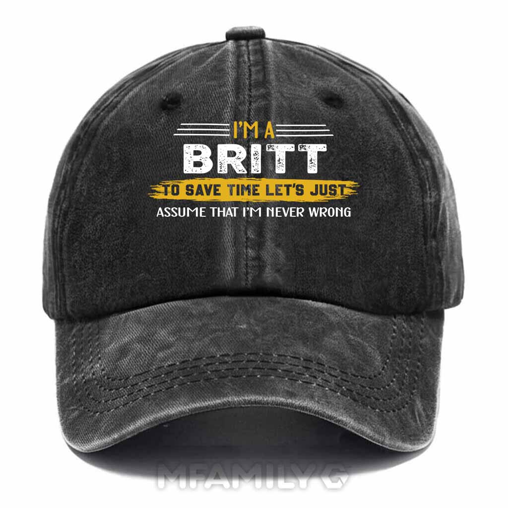 Britt Never Wrong Washed Baseball Cap