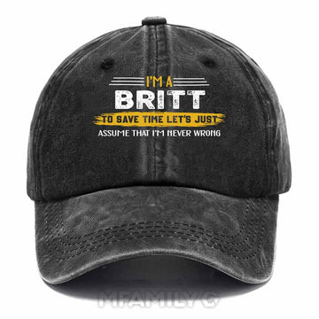 Britt Never Wrong Washed Baseball Cap