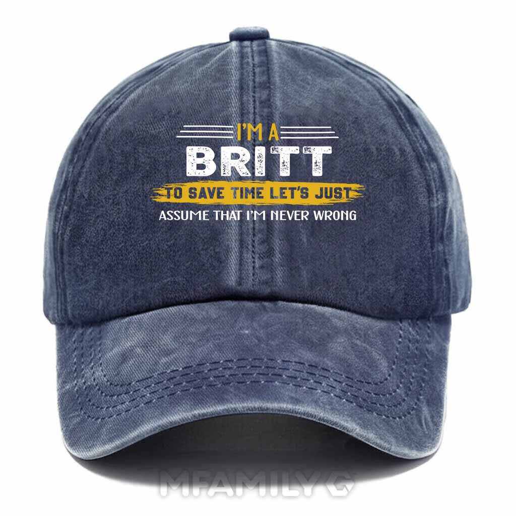 Britt Never Wrong Washed Baseball Cap