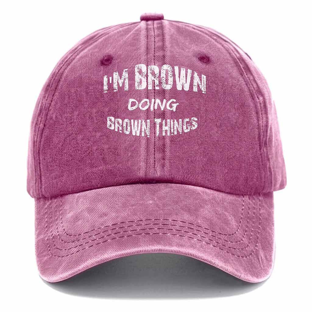 Brown Doing Brown Things Washed Baseball Cap