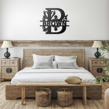 Brown Family Monogram Metal Sign
