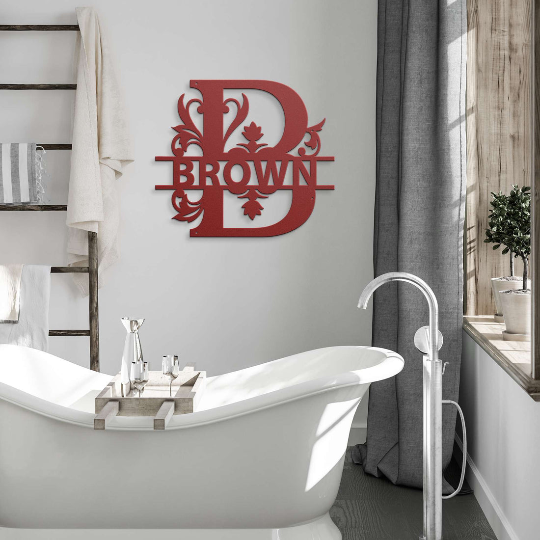 Brown Family Monogram Metal Sign