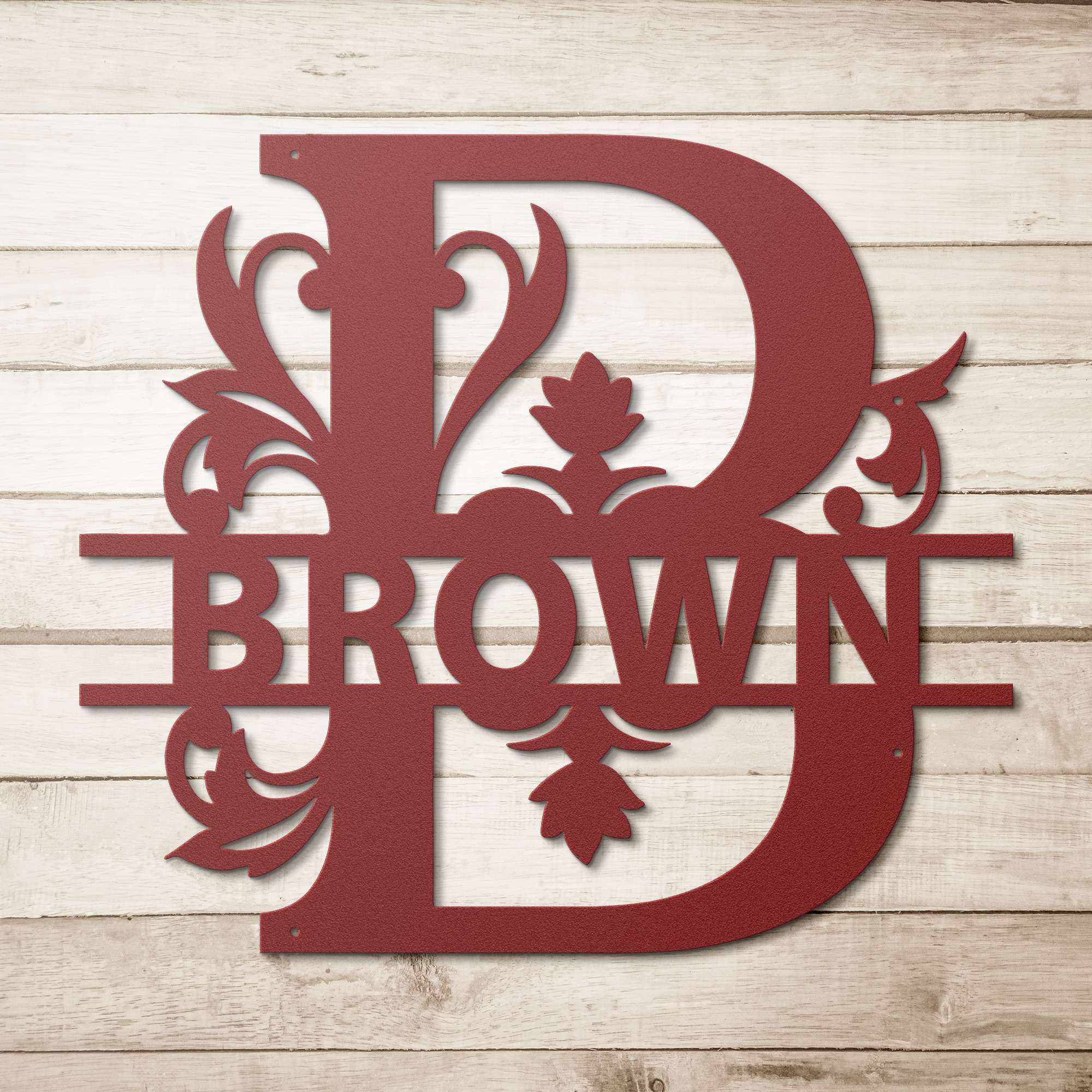 Brown Family Monogram Metal Sign