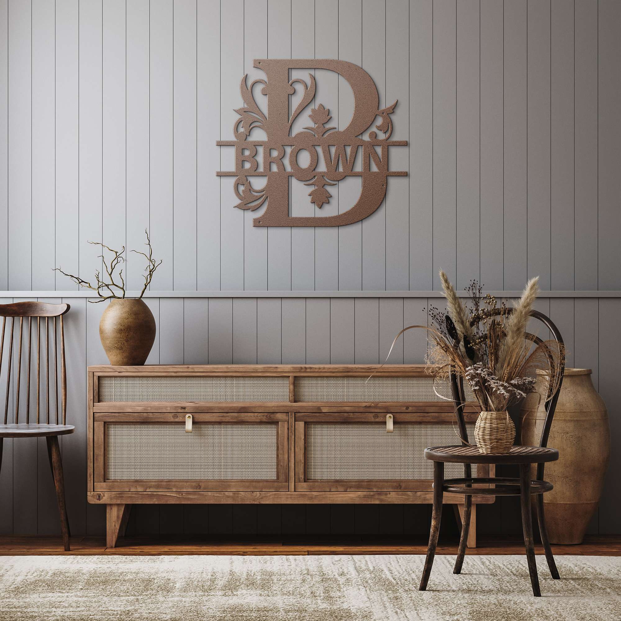 Brown Family Monogram Metal Sign